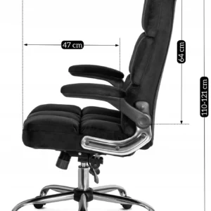 Scaun pivotant LONDON, velur negru