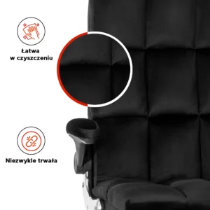 Scaun pivotant LONDON, velur negru