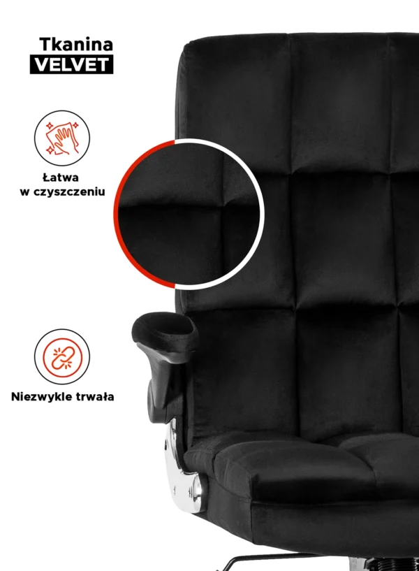 Scaun pivotant LONDON, velur negru