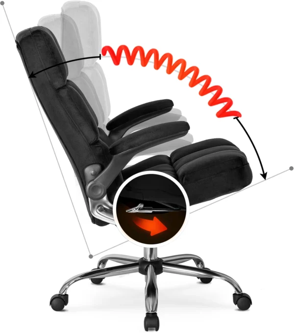 Scaun pivotant LONDON, velur negru