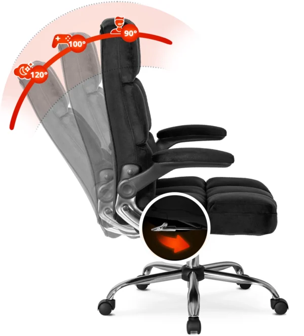 Scaun pivotant LONDON, velur negru