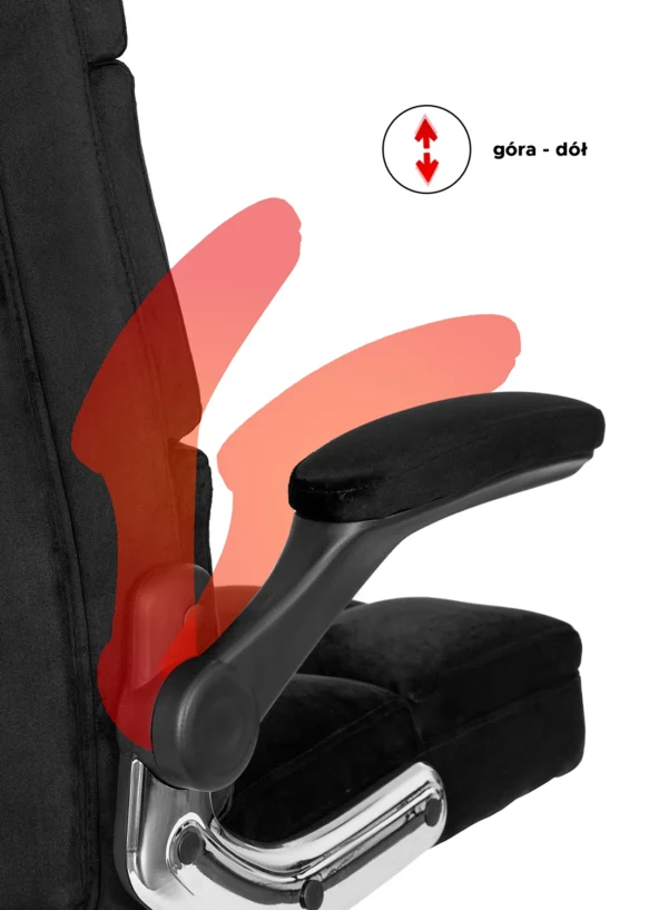 Scaun pivotant LONDON, velur negru