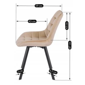 Scaun RICK din velur bej