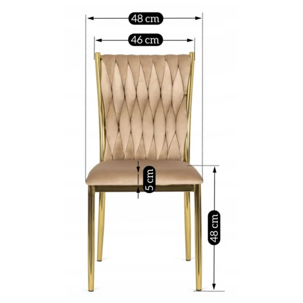 Scaun DAN din velur țesut bej