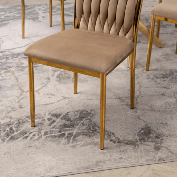 Scaun DAN din velur țesut bej