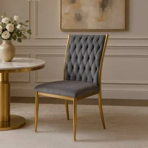 product-2680-0-1 DAN gri împletit Velour Scaun — MOBILA