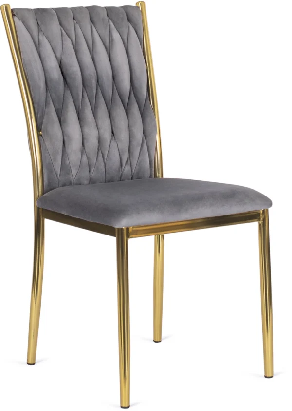 product-2680-0 DAN gri împletit Velour Scaun — MOBILA