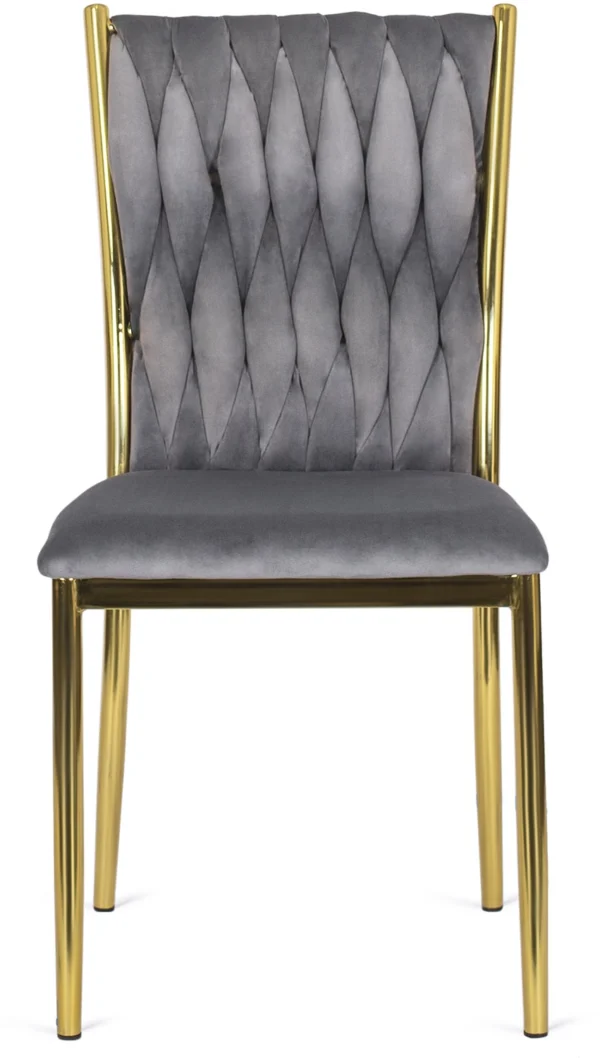 product-2680-1 DAN gri împletit Velour Scaun — MOBILA