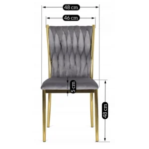 product-2680-4 DAN gri împletit Velour Scaun — MOBILA