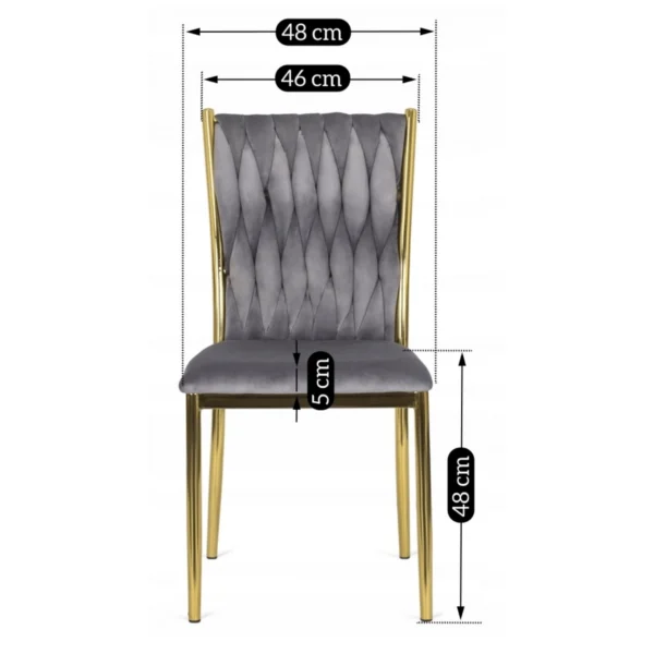 product-2680-4 DAN gri împletit Velour Scaun — MOBILA