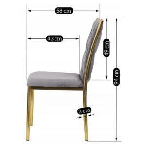 product-2680-5 DAN gri împletit Velour Scaun — MOBILA