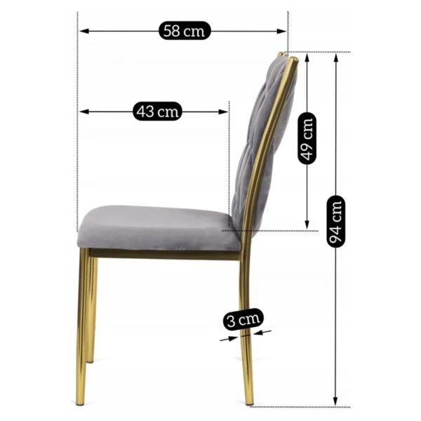 product-2680-5 DAN gri împletit Velour Scaun — MOBILA