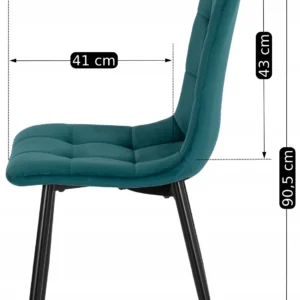 Scaun PERU din velur turcoaz