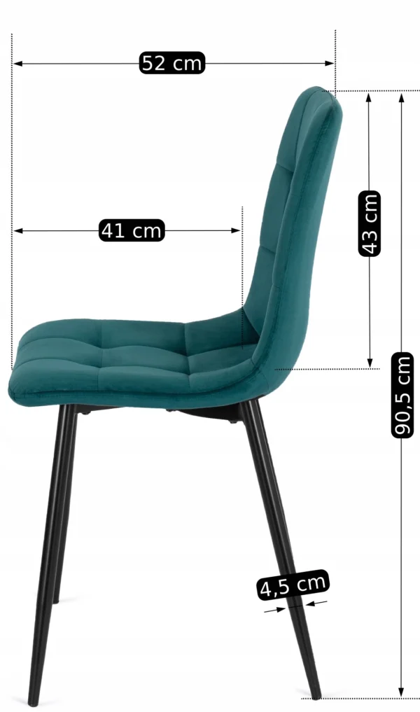 Scaun PERU din velur turcoaz