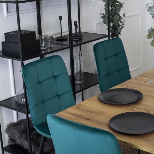 Scaun PERU din velur turcoaz