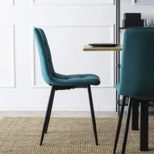 Scaun PERU din velur turcoaz