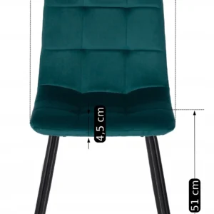 Scaun PERU din velur turcoaz