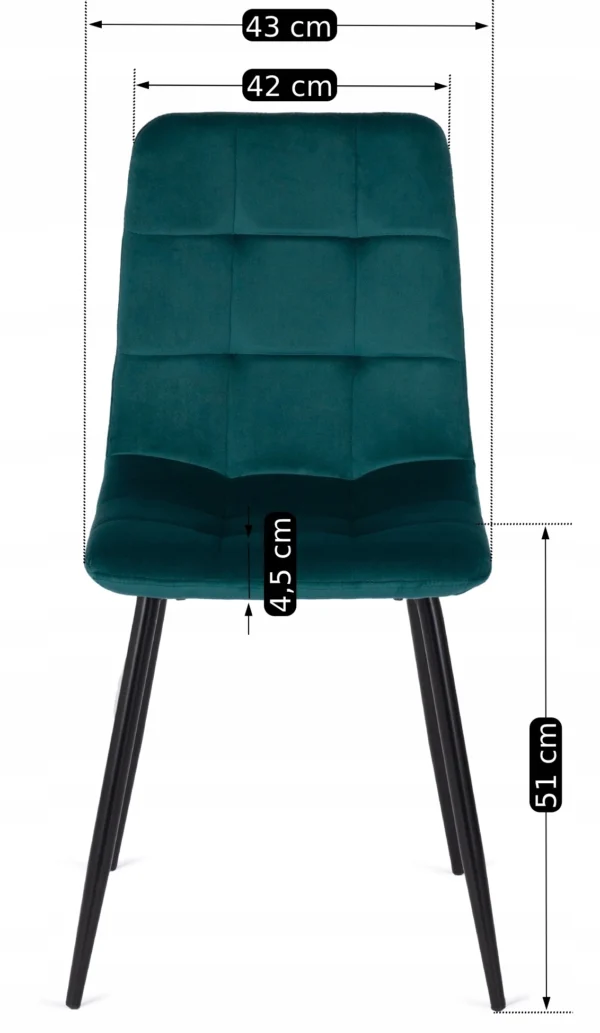 Scaun PERU din velur turcoaz