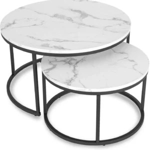 product-2725-6 DAFNE MAX Set de masă Marmură albă — Măsuțe și banchete