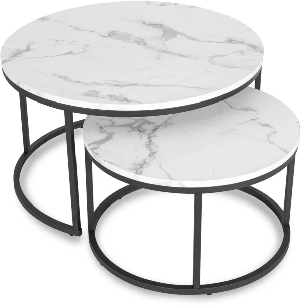 product-2725-6 DAFNE MAX Set de masă Marmură albă — Măsuțe și banchete