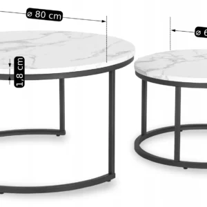 product-2725-9 DAFNE MAX Set de masă Marmură albă — Măsuțe și banchete