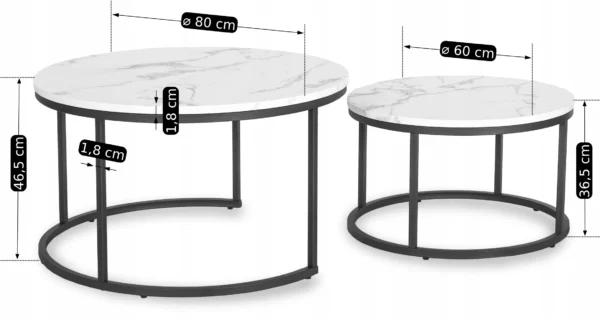 product-2725-9 DAFNE MAX Set de masă Marmură albă — Măsuțe și banchete
