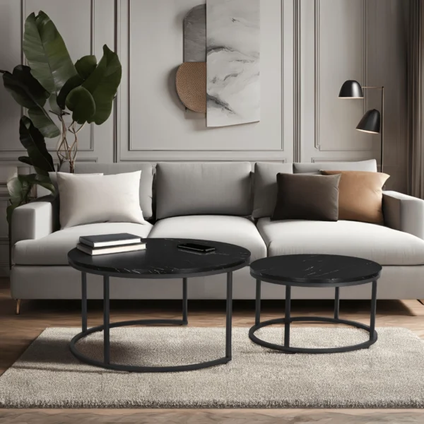 Set de masă din marmură neagră MAURO MAX