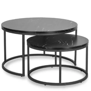 Set de masă din marmură neagră MAURO