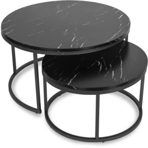 Set de masă din marmură neagră MAURO MAX