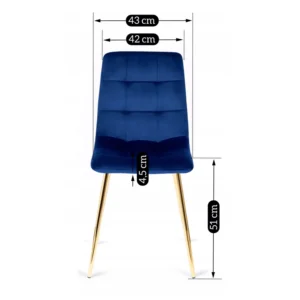 Scaun YORK din velur albastru închis