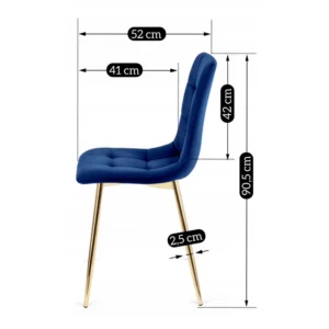 Scaun YORK din velur albastru închis