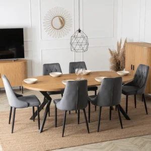 product-2804-2 Masă extensibilă LUKAS 100–250 cm Stejar auriu/Negru