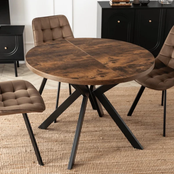 Masă extensibilă LUKAS 100–250 cm Stejar rustic/Negru