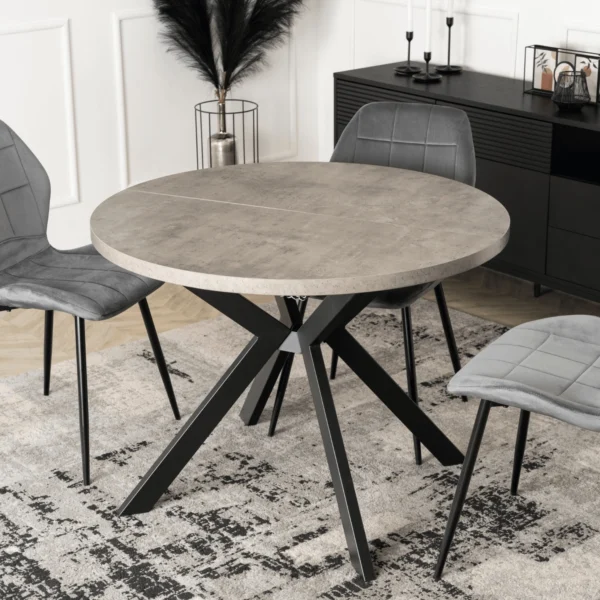 Masă extensibilă LUKAS 100–250 cm Beton/Negru