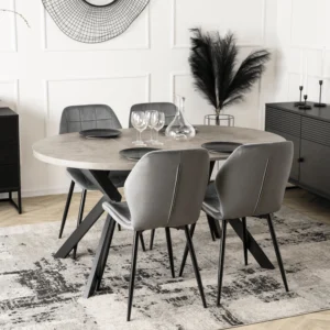 Masă extensibilă LUKAS 100–250 cm Beton/Negru