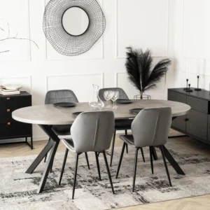 Masă extensibilă LUKAS 100–250 cm Beton/Negru