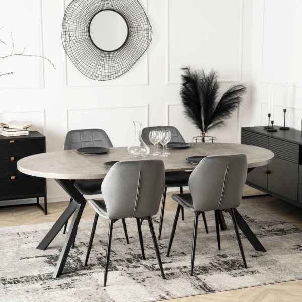 Masă extensibilă LUKAS 100–250 cm Beton/Negru