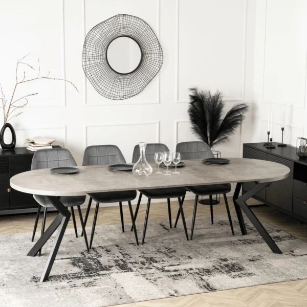 Masă extensibilă LUKAS 100–250 cm Beton/Negru