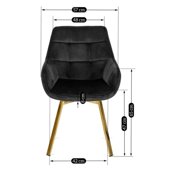 product-2808-10 Scaun pivotant MIA, velur negru