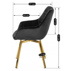 product-2808-11 Scaun pivotant MIA, velur negru