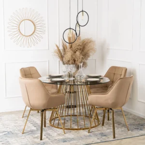 product-2810-3 Scaun pivotant MIA din velur bej