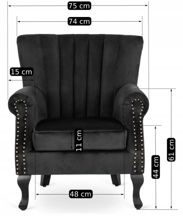 product-2813-6 Fotoliu MALLO din velur negru