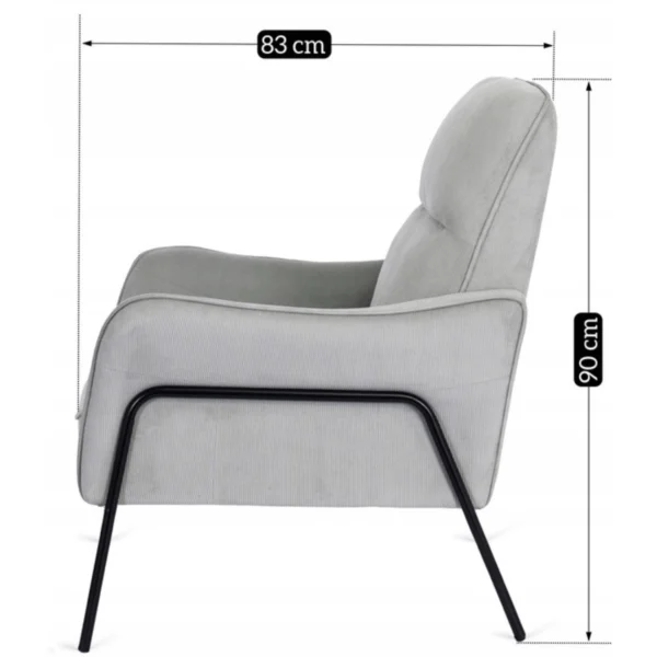 ALBERTO Fotoliu extensibil Gri