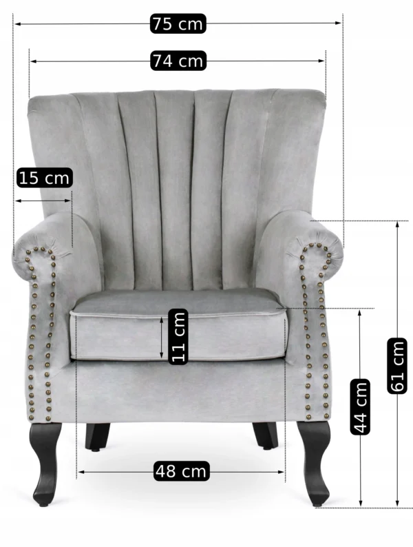 product-2820-5 Fotoliu MALLO din velur gri