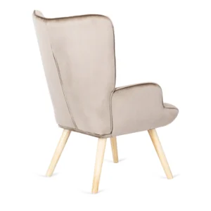 product-2821-4 Fotoliu de relaxare LOZANO cu suport pentru picioare, bej, din catifea — Fotolii cu taburet