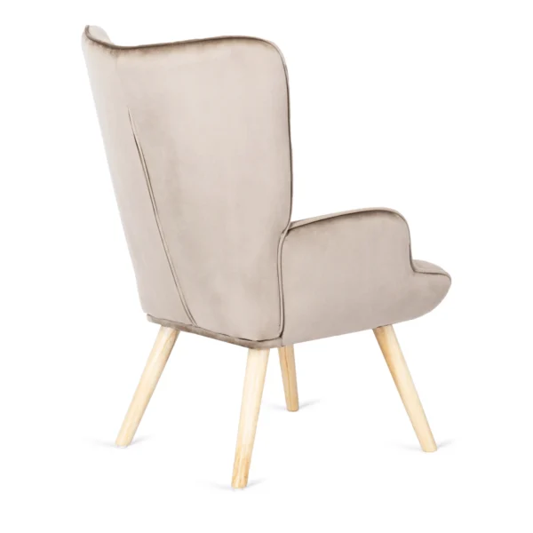 product-2821-4 Fotoliu de relaxare LOZANO cu suport pentru picioare, bej, din catifea — Fotolii cu taburet