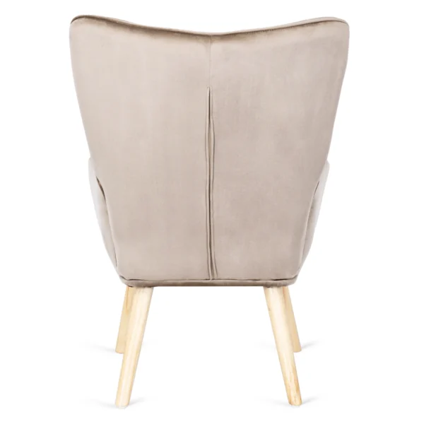 product-2821-5 Fotoliu de relaxare LOZANO cu suport pentru picioare, bej, din catifea — Fotolii cu taburet