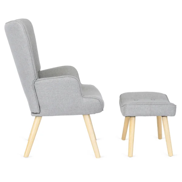 product-2824-6 Fotoliu de relaxare LOZANO 2 cu suport pentru picioare, gri — Fotolii cu taburet