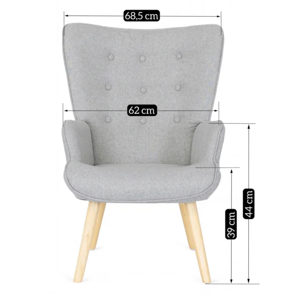product-2824-7 Fotoliu de relaxare LOZANO 2 cu suport pentru picioare, gri — Fotolii cu taburet