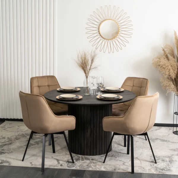 product-2825-3 Scaun pivotant LUNA din velur bej